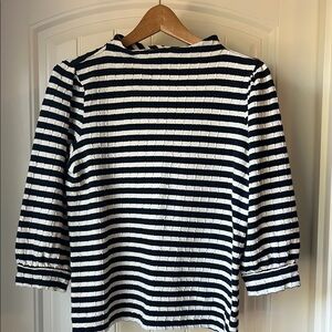 Talbots navy striped top